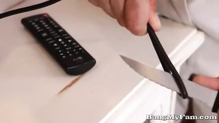 Dirty GF Sierra Nicole Fucks her Father-In-Law at Family Dinner