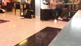 Co Workers Cousin Maroon Flats Dangling Airport 2