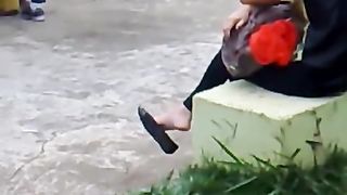 Candid Feet Classics- Blonde Dangling Black Flats (nmw)