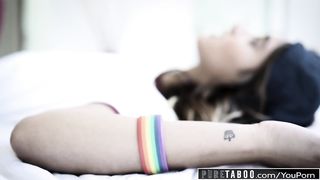 PURE TABOO Teen Lesbo Uma Jolie Tricked into Hump by Her Step-Brother