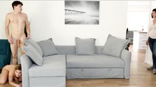 Massive butt towheaded step sister and her handsome step step-brutha are nailing, while no one is eyeing