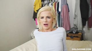 Slender blonde step sis, Bella Rose is getting humped rock stiff, by her horny step step-brutha