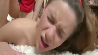 Crazy dude drilled his step- sista in the butt and made her scream from delight