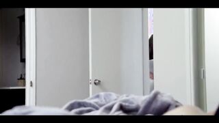 Sultry black-haired gave a blowage to her step- parent and got drilled, while her mommy was sleeping