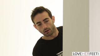 Crazy guy is humping his step- mother in the living apartment and making her yell from enjoyment