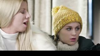 Hot-Uber-Lovely blondie is heating up on a highly cold day in a 3 way, with her step- mommy