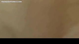 Giant-Jugged step mom, with glasses is railing her step son’s immense, yam-sized lovemaking-stick, when on the stool