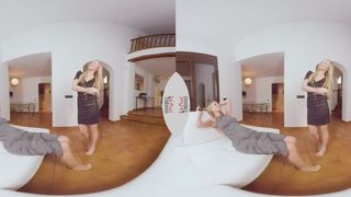 VIRTUAL TABOO - Kinky Chick-On-Dame Sisters Playing with Fake-Lollipop