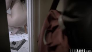 UNSPOILED TABOO Step-Sister Puts Pickle Up Backside to Trick Nerdy Step Brutha into Backside Poking