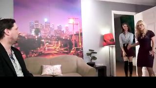 Platinum-Blonde step mommy is putting her frigs in her step daughter’s cooter, when smooching her soft lips